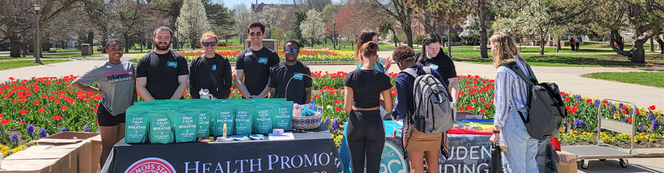 Students at Health Promotion and Wellness tables